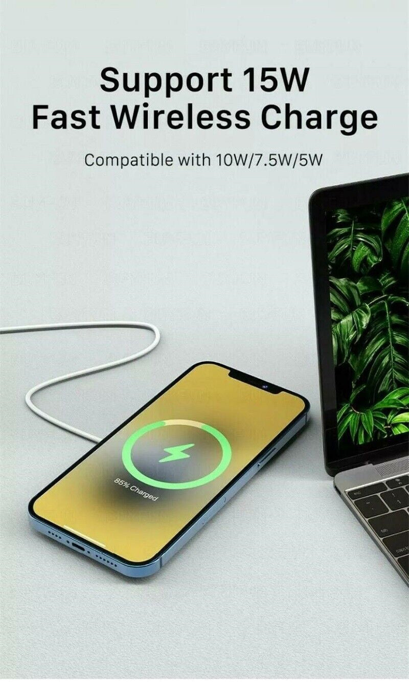 Fast Wireless Charger 15W Magsafe Apple Iphone 15 14 13 12 + USB a to C Adaptor