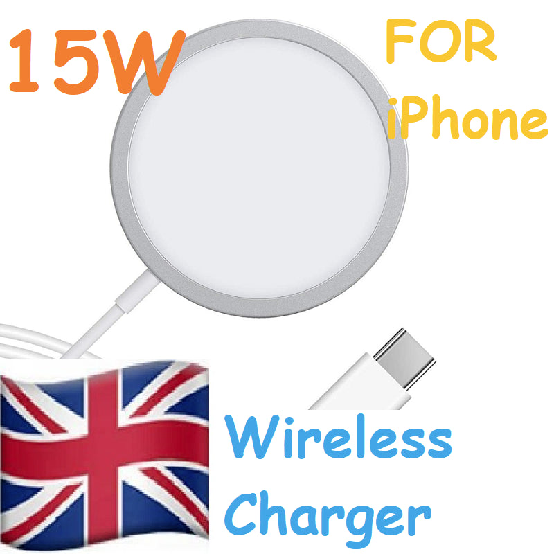 Fast Wireless Charger 15W Magsafe Apple Iphone 15 14 13 12 + USB a to C Adaptor